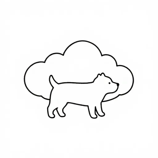 Line-art illustration of the idiom 白衣蒼狗